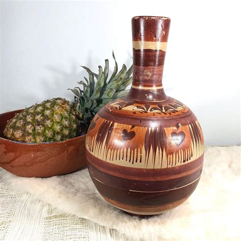 Large Vintage Mexican Clay Water Jug Mexico Pottery Large Mexican