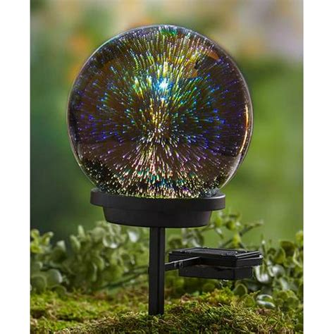3 D Effect Solar Glass Gazing Balls Ball With Stake