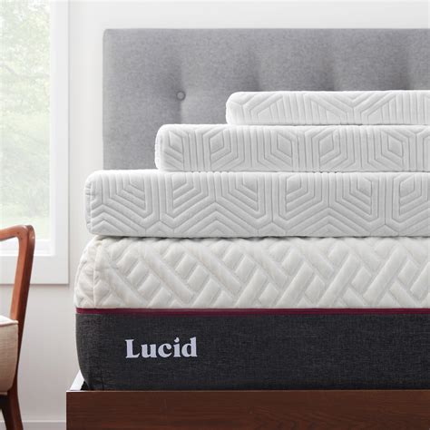 Lucid 3 Cooling Gel Plush Memory Foam Mattress Topper With Cover Queen