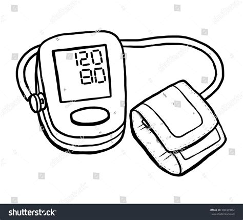 Vektor Stok Blood Pressure Monitoring Cartoon Vector Illustration