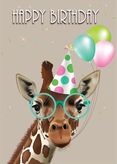 Birthday Giraffe Card The Lemon Tree Shop