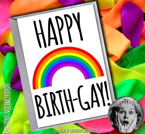 Happy Birth Gay Card By Obscenity Cards