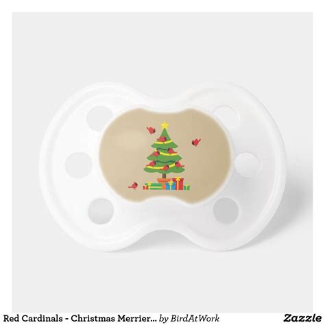 Red Cardinals Christmas Merrier Spent Together Pacifier Very Cute