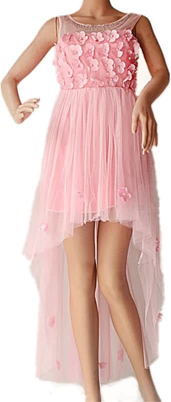 Big Girls Sleeveless Asymmetrical Tulle Dress Party Bridesmaid Prom