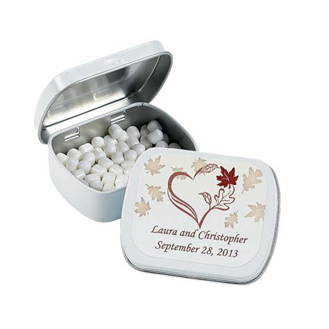 Personalized Fall Wedding Tins With Mints Mint Wedding Favors