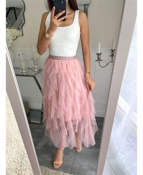 Long Skirt Tulle 5245 Pink Grossiste Pret A
