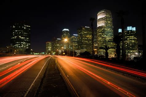 Wallpaper City Night Lights Road Los Angeles 2800x1874