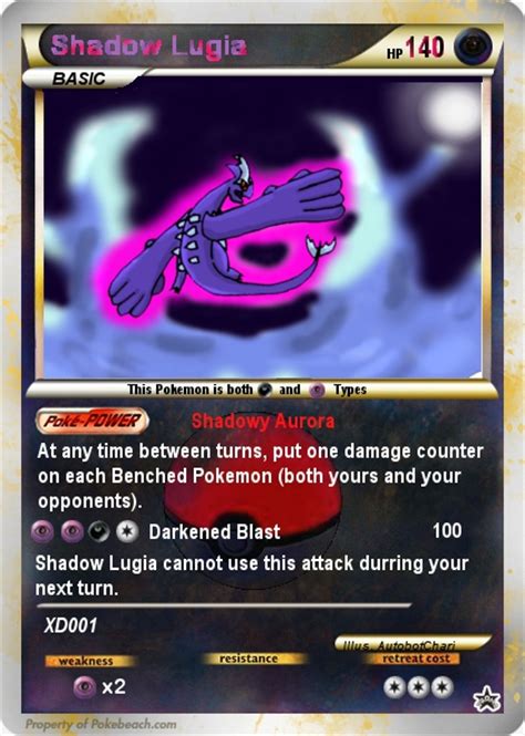 Draw cards from your deck until you have drawn lugia. Shadow Lugia Custom Card by autobotchari on DeviantArt