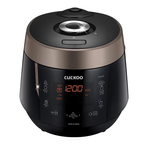 Cuckoo Electronics Stainless Steel 6 Cup Pressure Rice Cooker Black