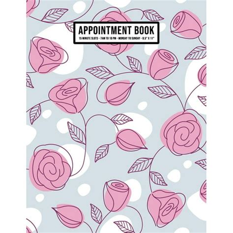 Floral Appointment Book Undated Hourly Appointment Book Weekly 7am 10pm With 15 Minute