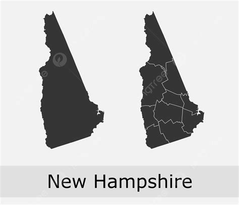 New Hampshire Map Counties Outline Official Counties Territory Vector
