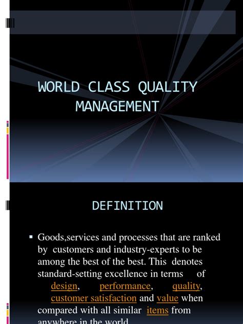 World Class Quality Management Pdf Quality Assurance Quality