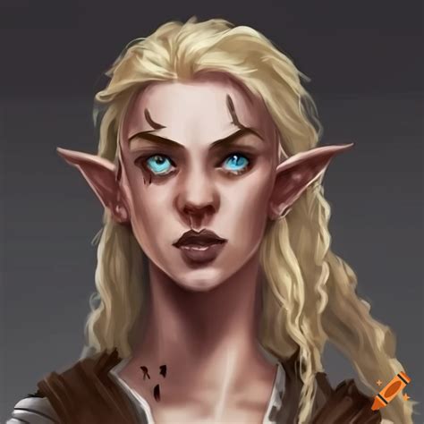 Digital Illustration Of A Half Elf Cleric Woman In D D On Craiyon