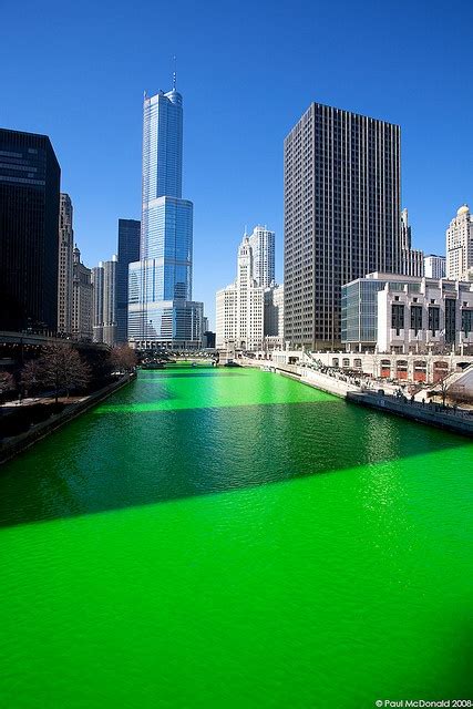 Chicago River Dyed Green For St Patricks Day Must See The Windy
