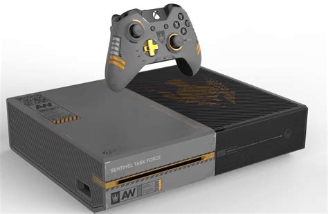 Advanced Warfare Grey Black Gold Trimmed Xbox One Console System