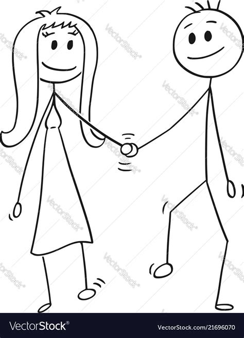 Cartoon Of Heterosexual Couple Of Man And Woman Vector Image