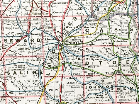 Nebraska State Railroad Map 1897 Scrimshaw Gallery