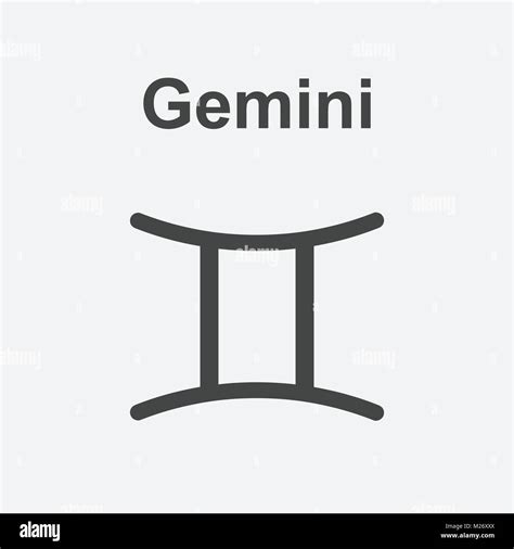 Gemini Zodiac Sign Flat Astrology Vector Illustration On White