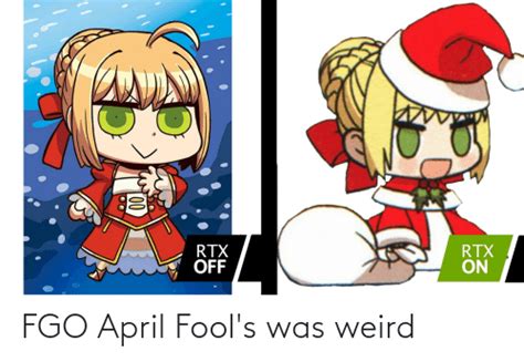 Rtx On Rtx Off 0 Fgo April Fools Was Weird Anime Meme On Meme