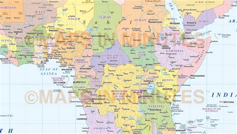 Digital Vector Africa Map Basic Political Style In Illustrator And And