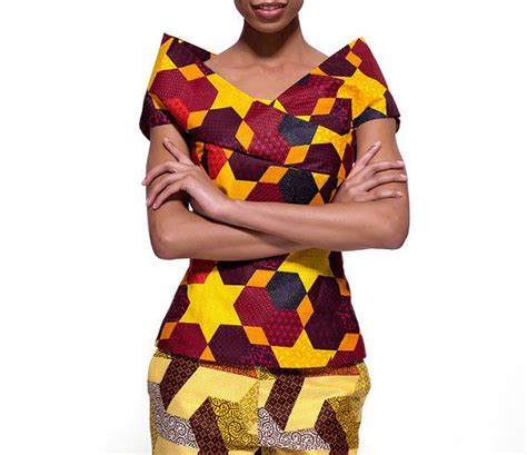 The Eucharia African Print Blouse 100 Holland Wax By Fashafrique
