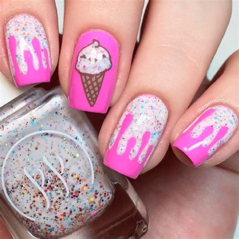 34 Pink And White Nails Trends For Spring And Summer 2023 Cream Nail Designs Ice Cream Nails