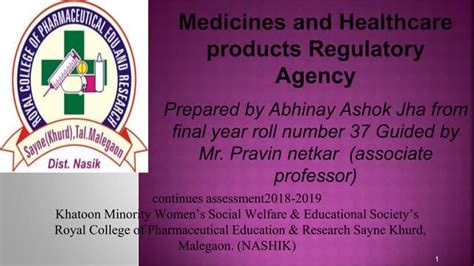 Medicines And Healthcare Products Regulatory Agency Ppt