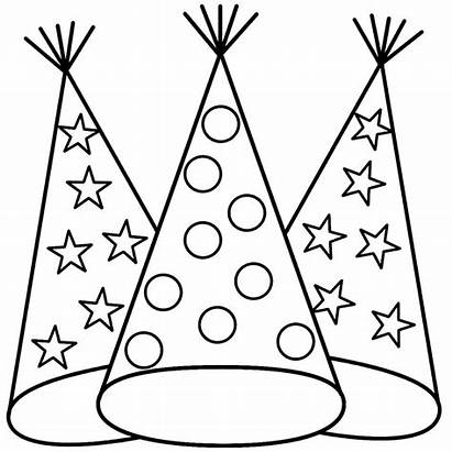 Hat Coloring Party Birthday Pages Printable Hats
