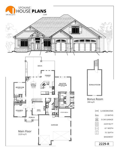 Monsterhouseplans.com offers 29,000 house plans from top designers. 2229-R | Spokane House Plans