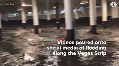 Iconic Las Vegas hotels and casinos flooded after monsoon-like rainfall