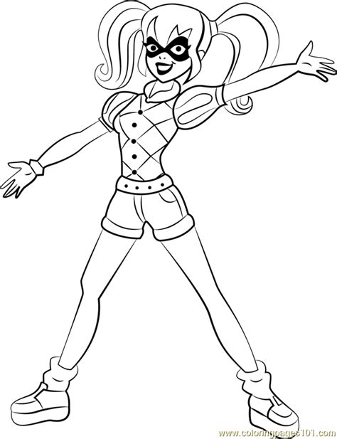 Harley Quinn Coloring Page - Free DC Super Hero Girls Coloring Pages
