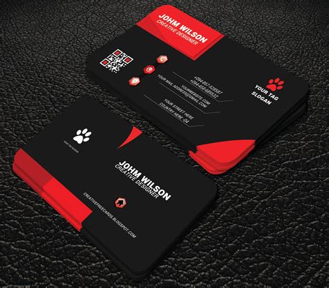 Black Colour Profesional Business Card Creative Free Cards Templates