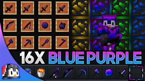 Blue Purple 16x Mcpe Pvp Texture Pack Fps Friendly