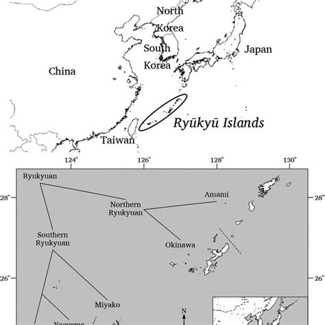 Map Of Ryukyu Islands And The Ryukyuan Languages 5 Shimoji And Pellard