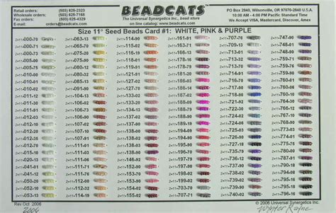 Beadcats Catalog Bead Cards