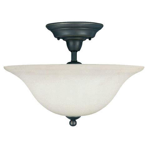 Hinkely lighting gentry 3 light ceiling flush mount light, old bronze. Sea Gull Lighting Sussex 3-Light Heirloom Bronze Semi ...