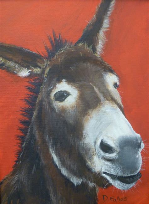 Spike Acrylic Painting Of Donkey By Deborah Fallas Animals Artwork