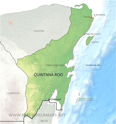 Quintana Roo Mexico Map