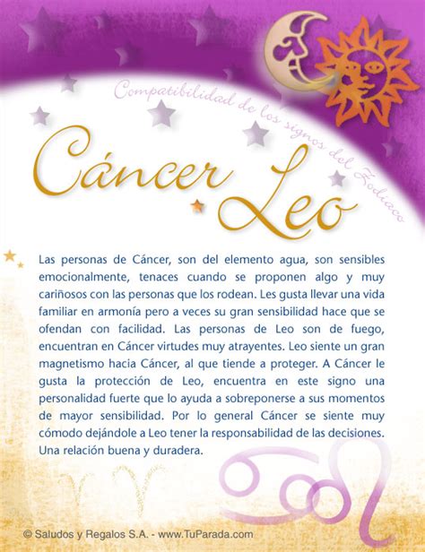 Tanto los signos de cáncer como los de acuario tienen sus propias necesidades y deseos y ninguno puede hacer esfuerzos para por lo tanto, será muy importante que ambos se comprendan entre sí para que sean compatibles, como pareja. cancer con leo
