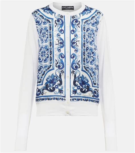 Dolce Gabbana Printed Silk Cardigan ShopStyle