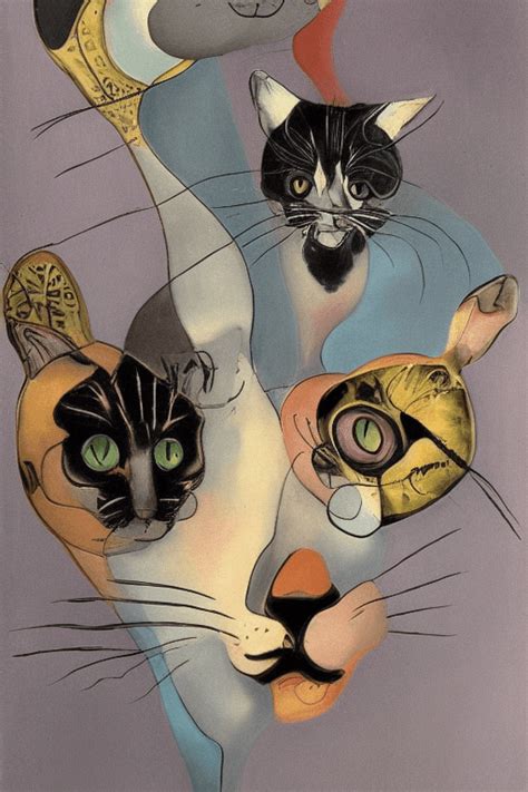 Cats In The Style Of Salvador Dali · Creative Fabrica