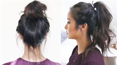 How To Wavy Ponytail Messy Bun Candc Youtube