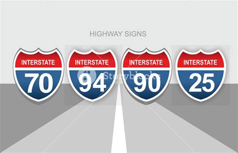 Interstate Highway Signs Royalty Free Stock Image Storyblocks
