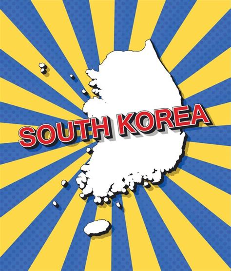 Premium Vector Pop Art Map Of South Korea