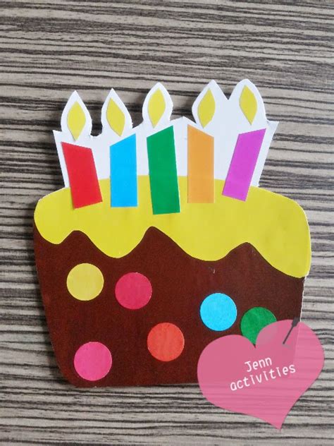 Jenns Activities And Crafts Diy Birthday Cake Theme Card