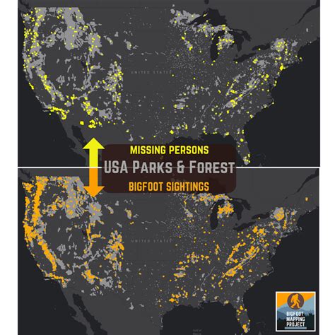 Us Parks And Forest Missing Personsbigfoot Reports Map