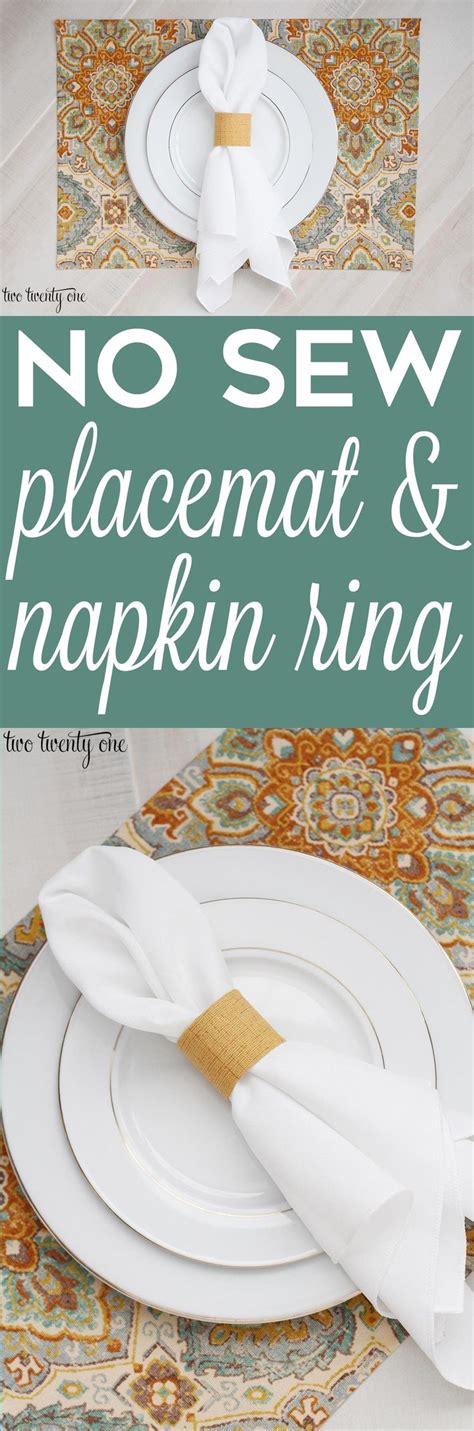 No Sew Placemat And Napkin Ring Diy Placemats Placemats Napkins