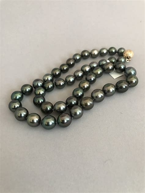 Cultured Tahitian Pearl Strand Necklace 14k Gold Pn3