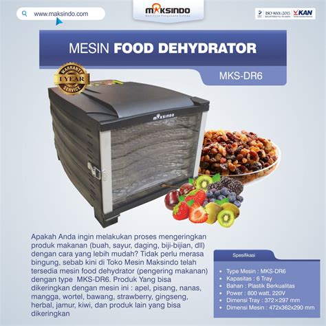 Mesin Food Dehydrator Mks Dr6 Maksindo