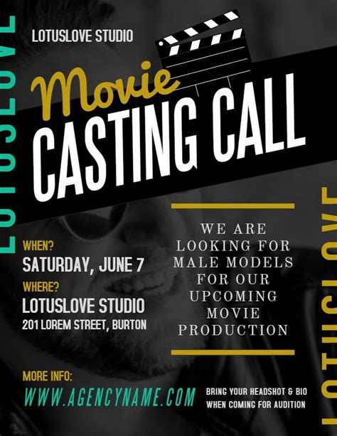 movie casting call ad poster flyer social media template in 2022 casting call it cast